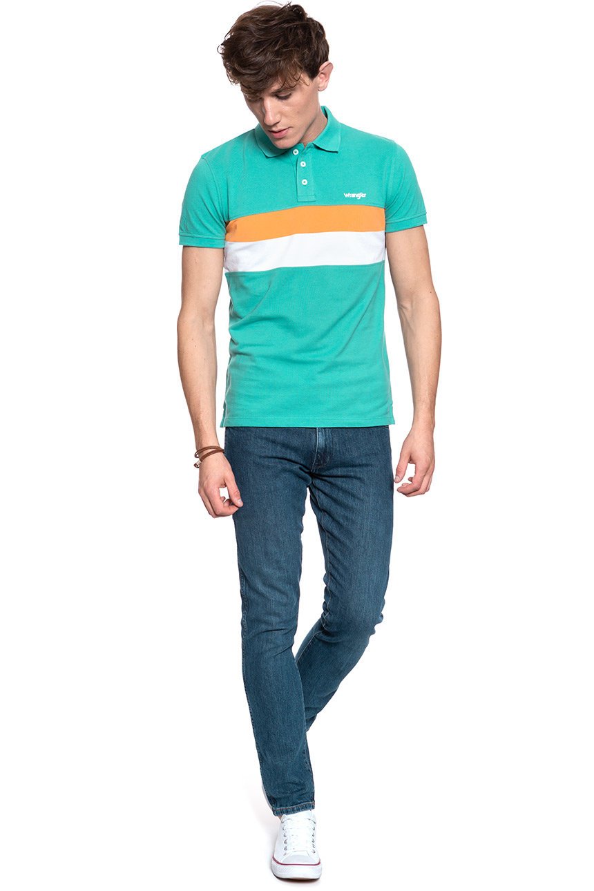 POLO WRANGLER SS STRIPE POLO LAGOON W7A8KA42C