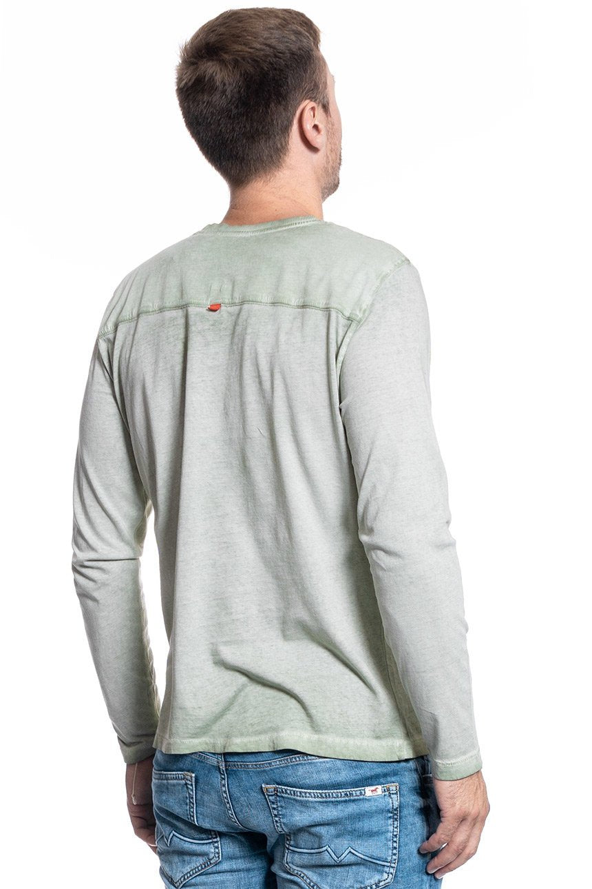 LONGSLEEVE MĘSKI MUSTANG Cold Dye Henley MERMAID 1004433 6290