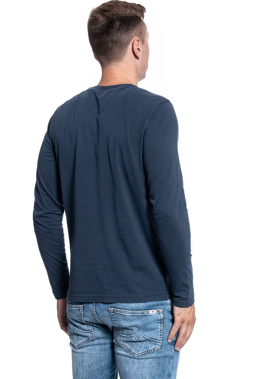 MĘSKI LONGSLEEVE MUSTANG DYED HENLEY PARISIAN NIGHT 1005313 5333