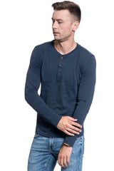 MĘSKI LONGSLEEVE MUSTANG DYED HENLEY PARISIAN NIGHT 1005313 5333