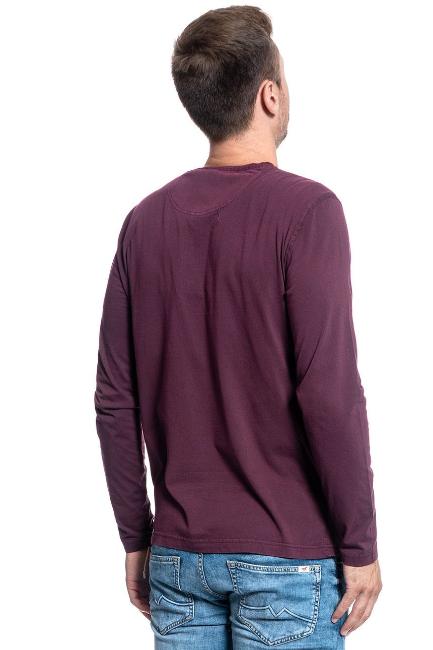 LONGSLEEVE MĘSKI MUSTANG Dyed Henley WINETASTING 1005313 8355