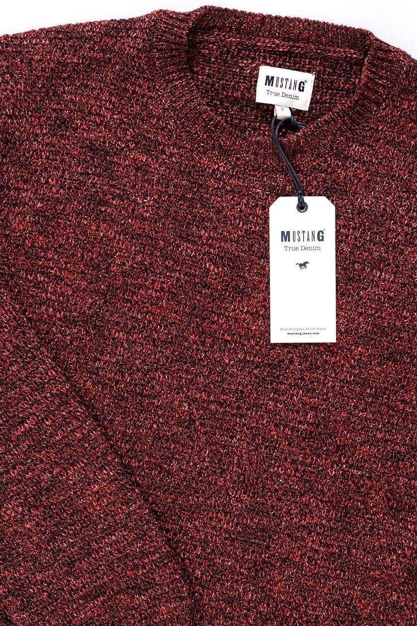 MĘSKI SWETER MUSTANG Muline Jumper GARNET 1006554 7146