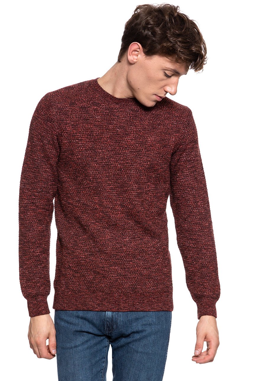 MĘSKI SWETER MUSTANG Muline Jumper GARNET 1006554 7146