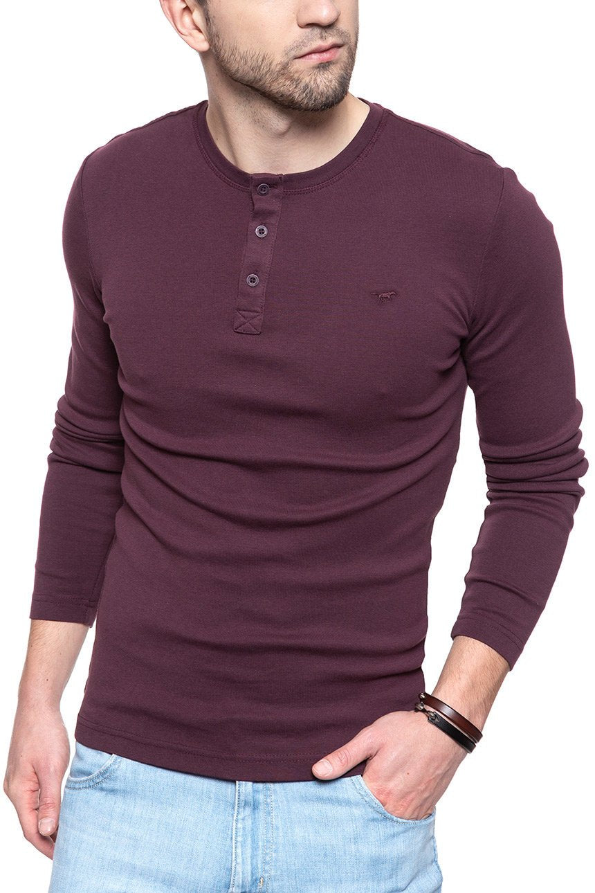 LONGSLEEVE MUSTANG Anton H Henley WINETASTING 1008662 8355