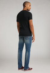 MUSTANG Aaron V Basic MĘSKA KOSZULKA T-SHIRT SLIM Black 1008814 4142