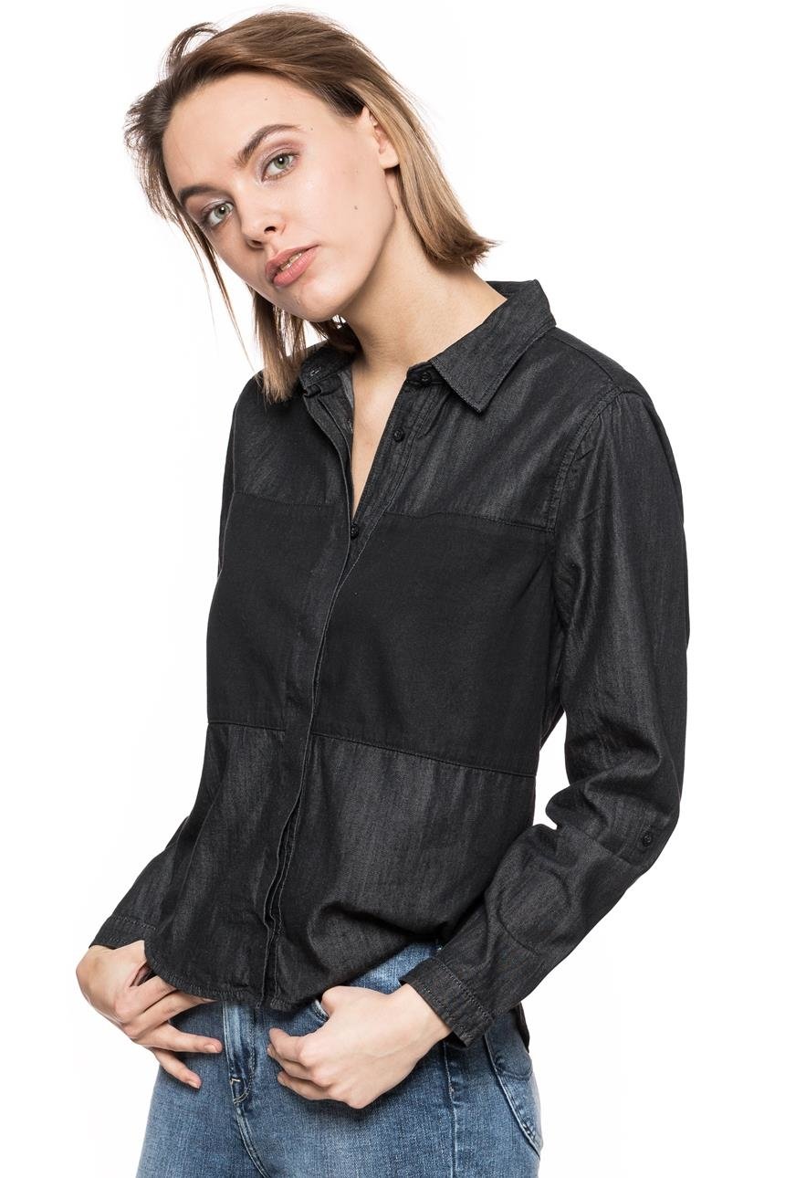 KOSZULA DAMSKA LEE COATED SHIRT BLACK L51CKETG