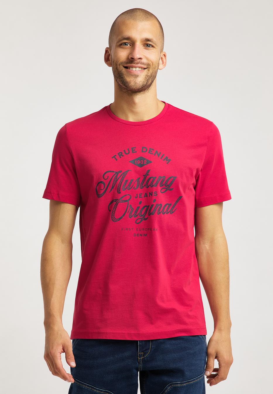 MĘSKI T-SHIRT MUSTANG ALEX C PRINT TANGO RED 1009039 7202