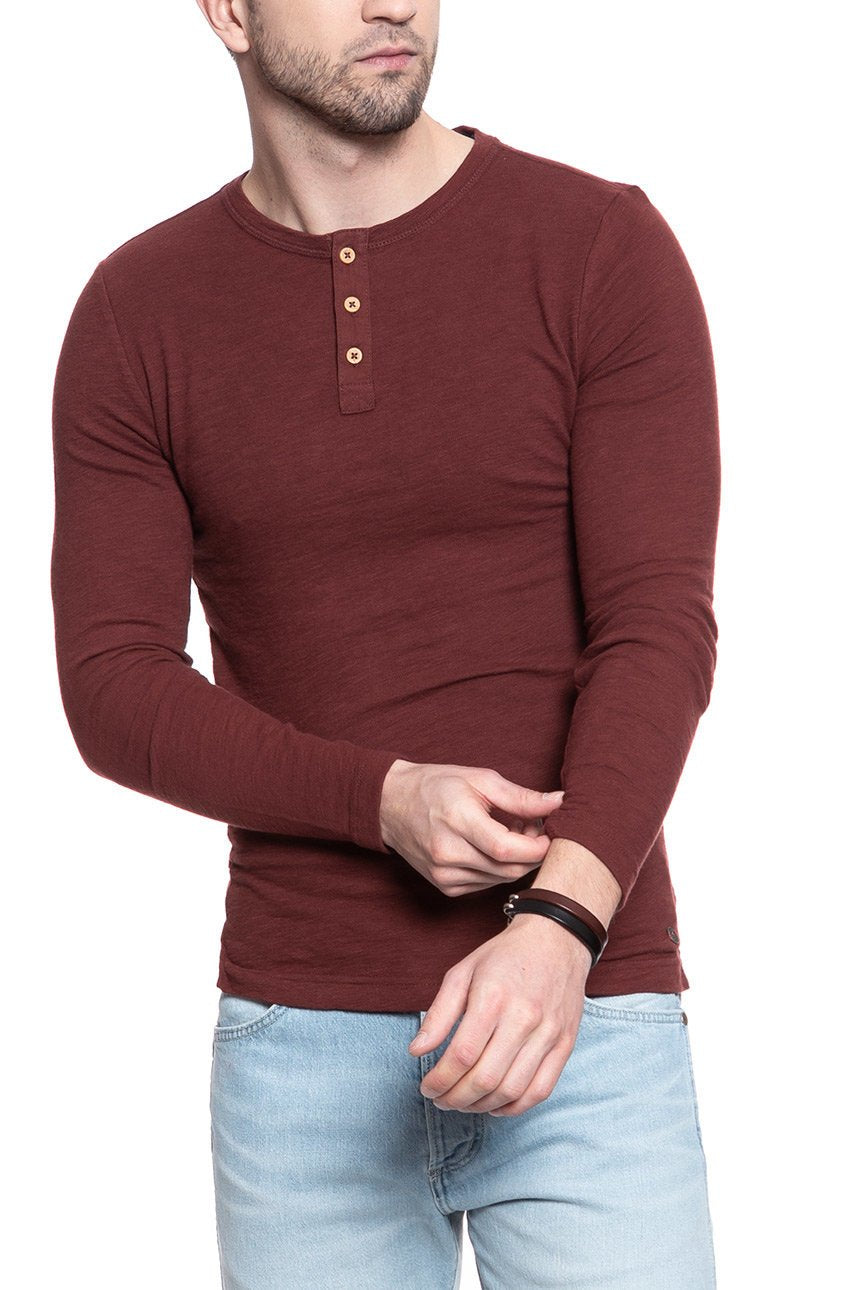 LONGSLEEVE MUSTANG Anton Fancy Henley ANDORRA 1009362 3232