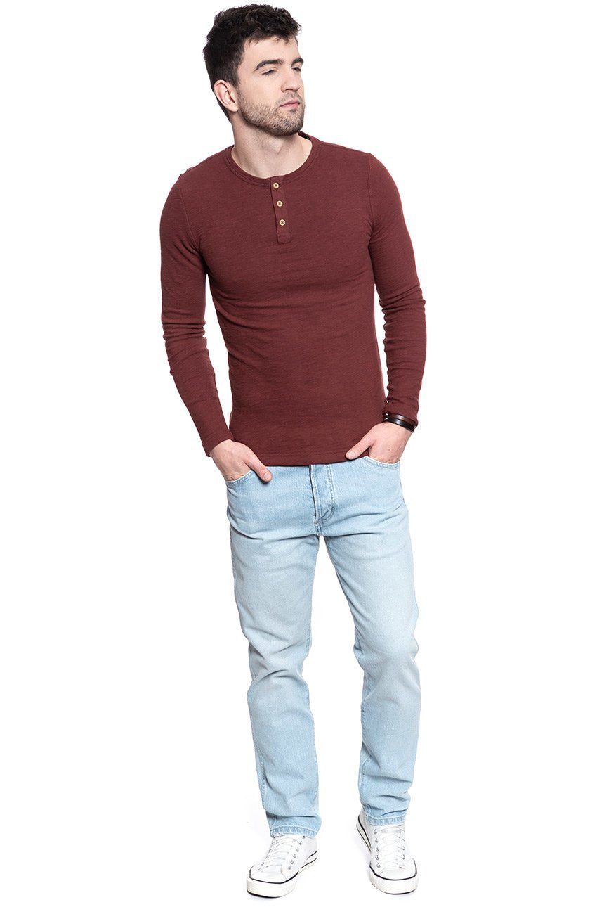 LONGSLEEVE MUSTANG Anton Fancy Henley ANDORRA 1009362 3232