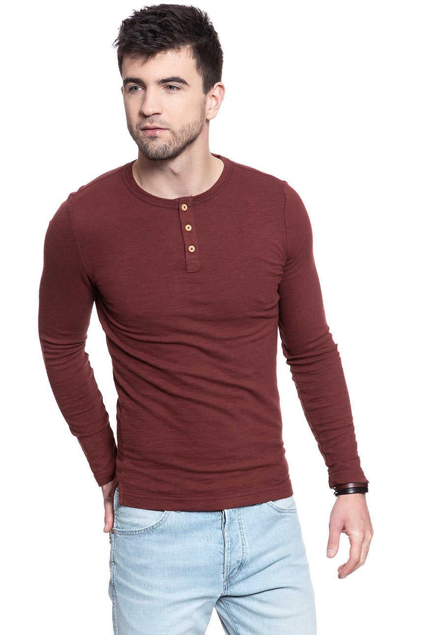 LONGSLEEVE MUSTANG Anton Fancy Henley ANDORRA 1009362 3232