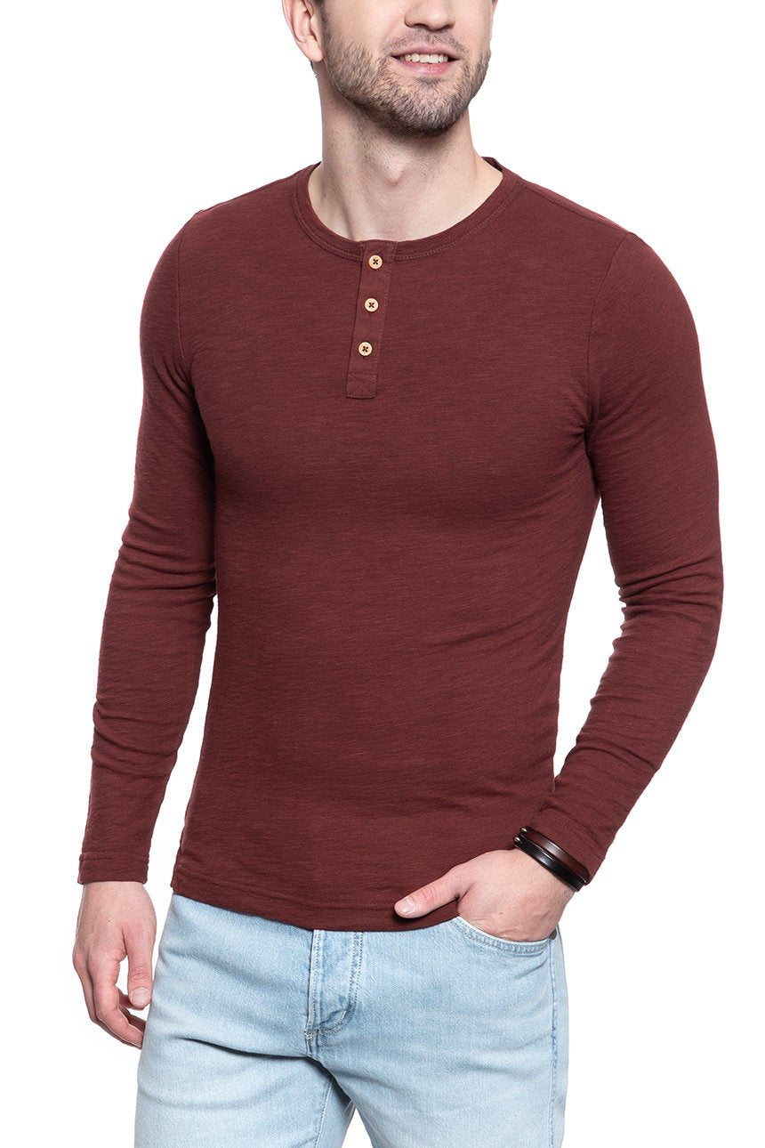 LONGSLEEVE MUSTANG Anton Fancy Henley ANDORRA 1009362 3232