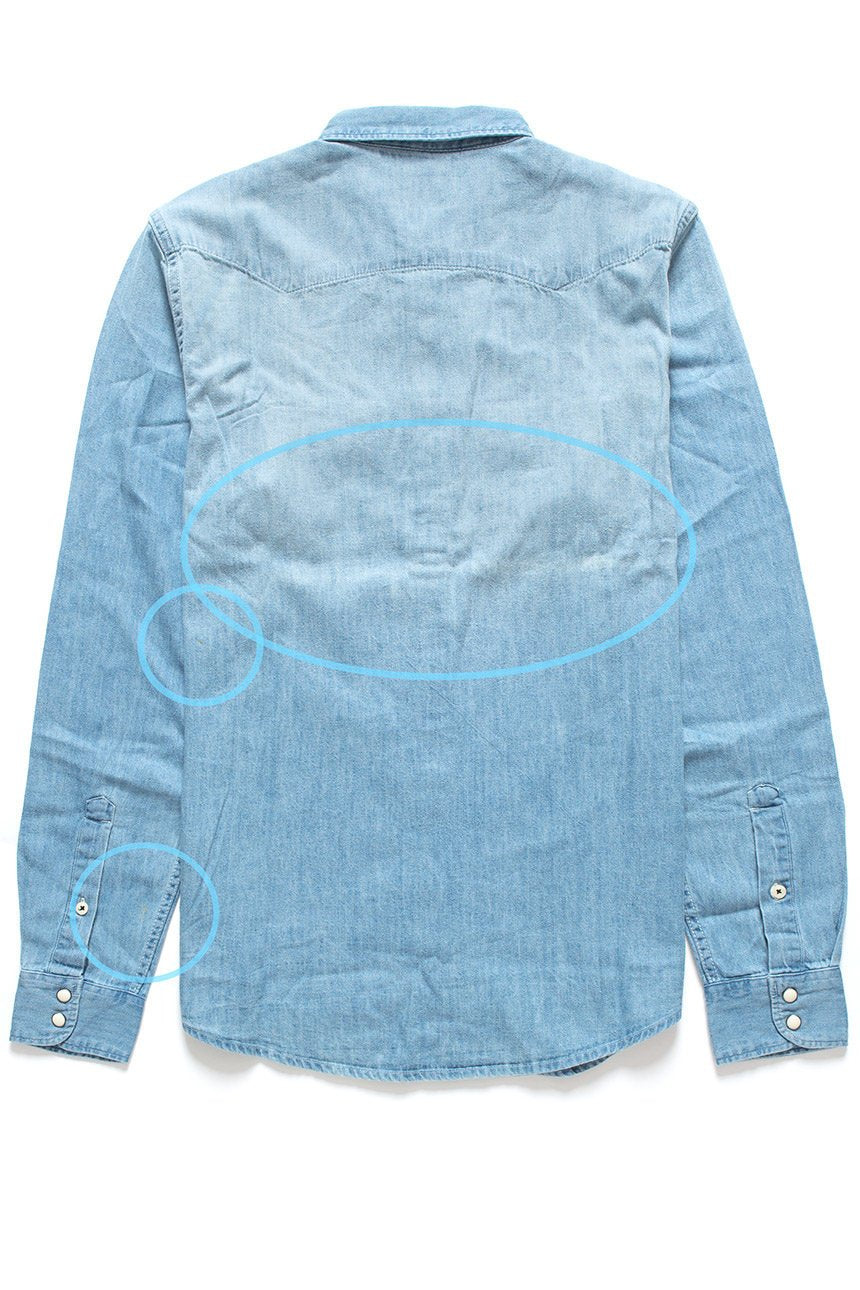 KOSZULA JEANSOWA MĘSKA LEE RIDER SHIRT SKY BLUE L856MYLB      $