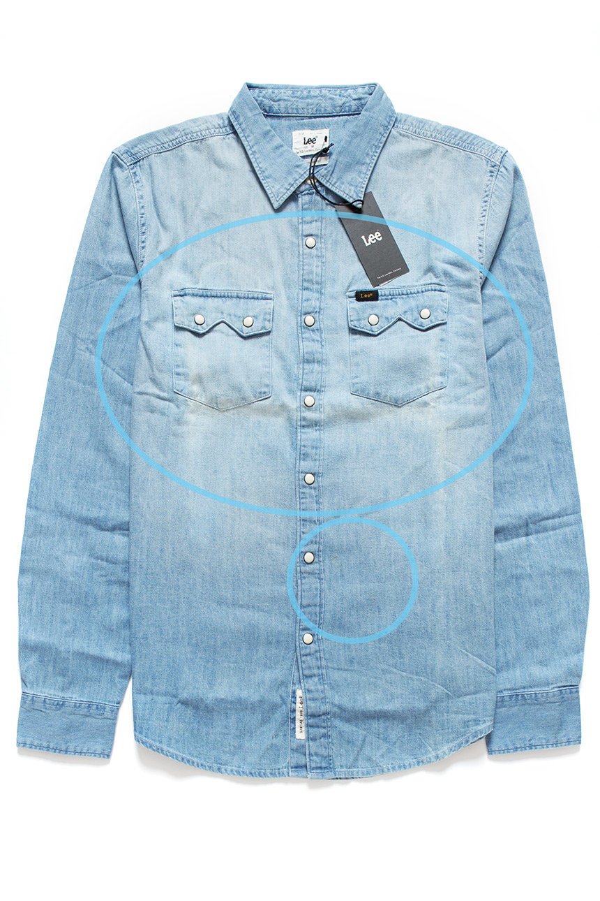 KOSZULA JEANSOWA MĘSKA LEE RIDER SHIRT SKY BLUE L856MYLB      $