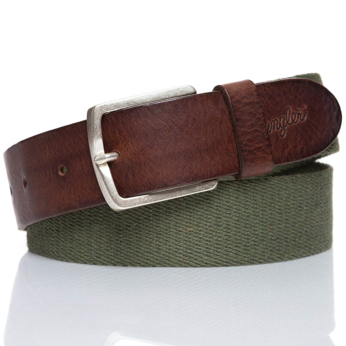 PASEK WRANGLER CANVAS BELT ARMY GREEN W0B3389V7