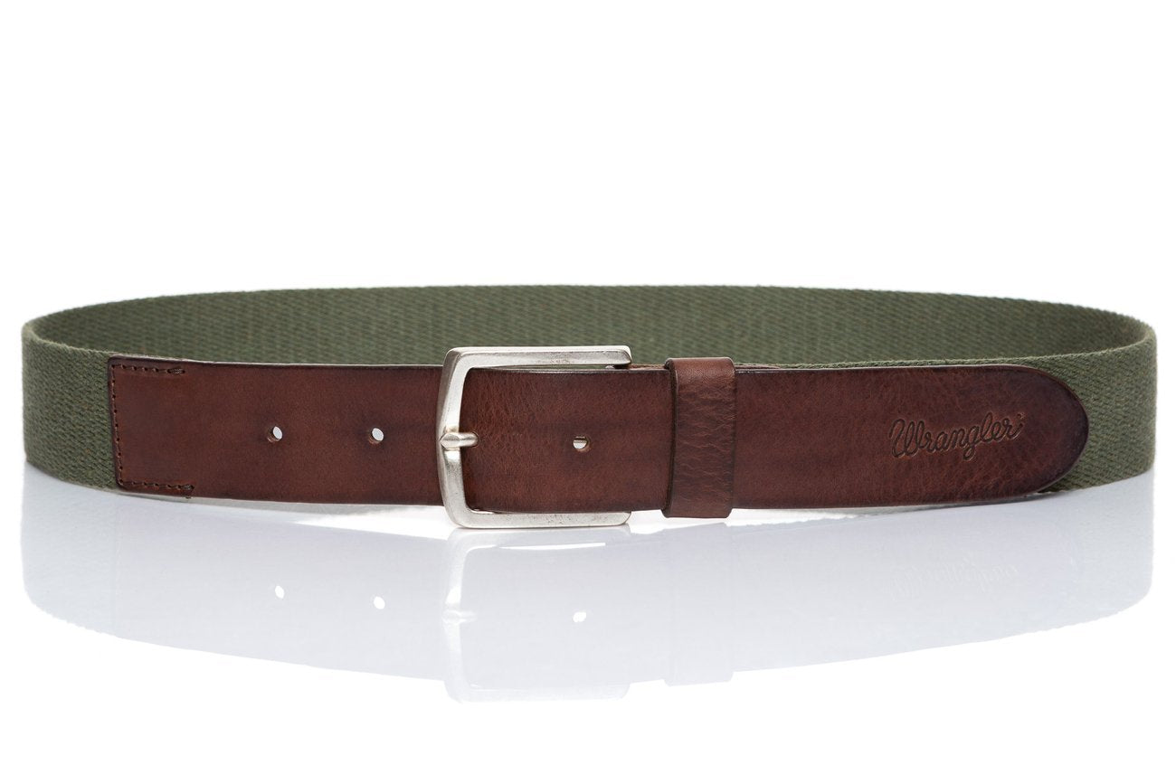 PASEK WRANGLER CANVAS BELT ARMY GREEN W0B3389V7