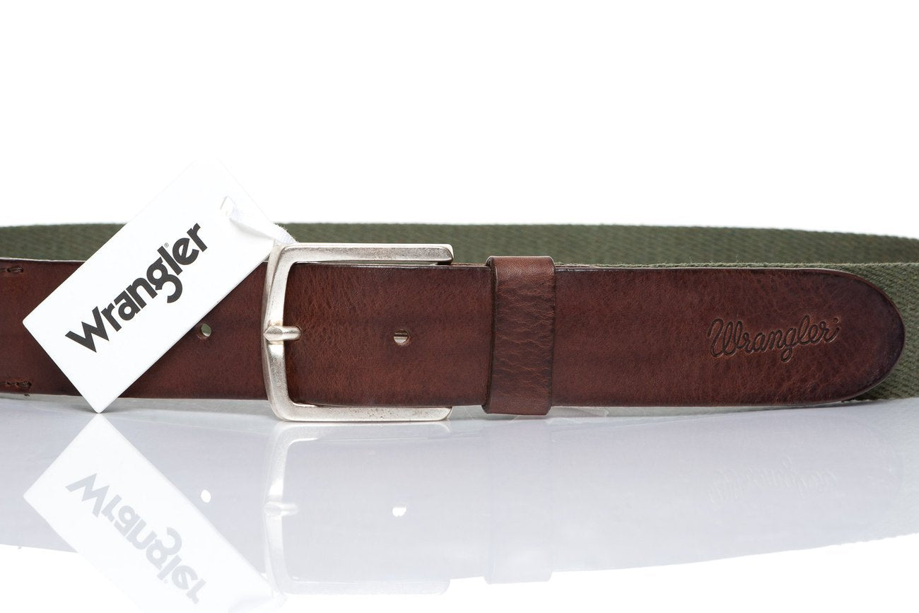 PASEK WRANGLER CANVAS BELT ARMY GREEN W0B3389V7