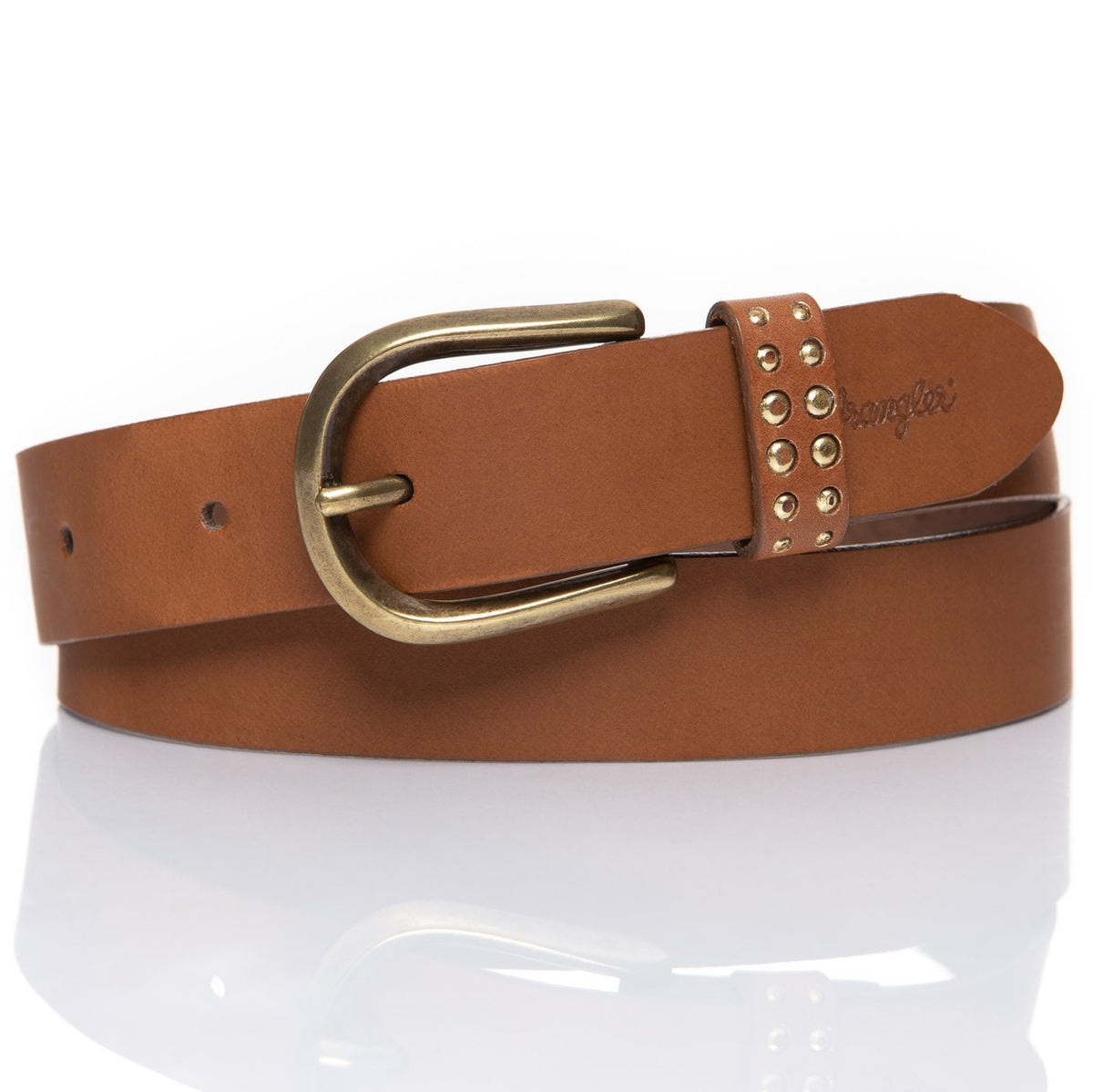 DAMSKI PASEK WRANGLER STUDSY BELT BROWN W0B84US85