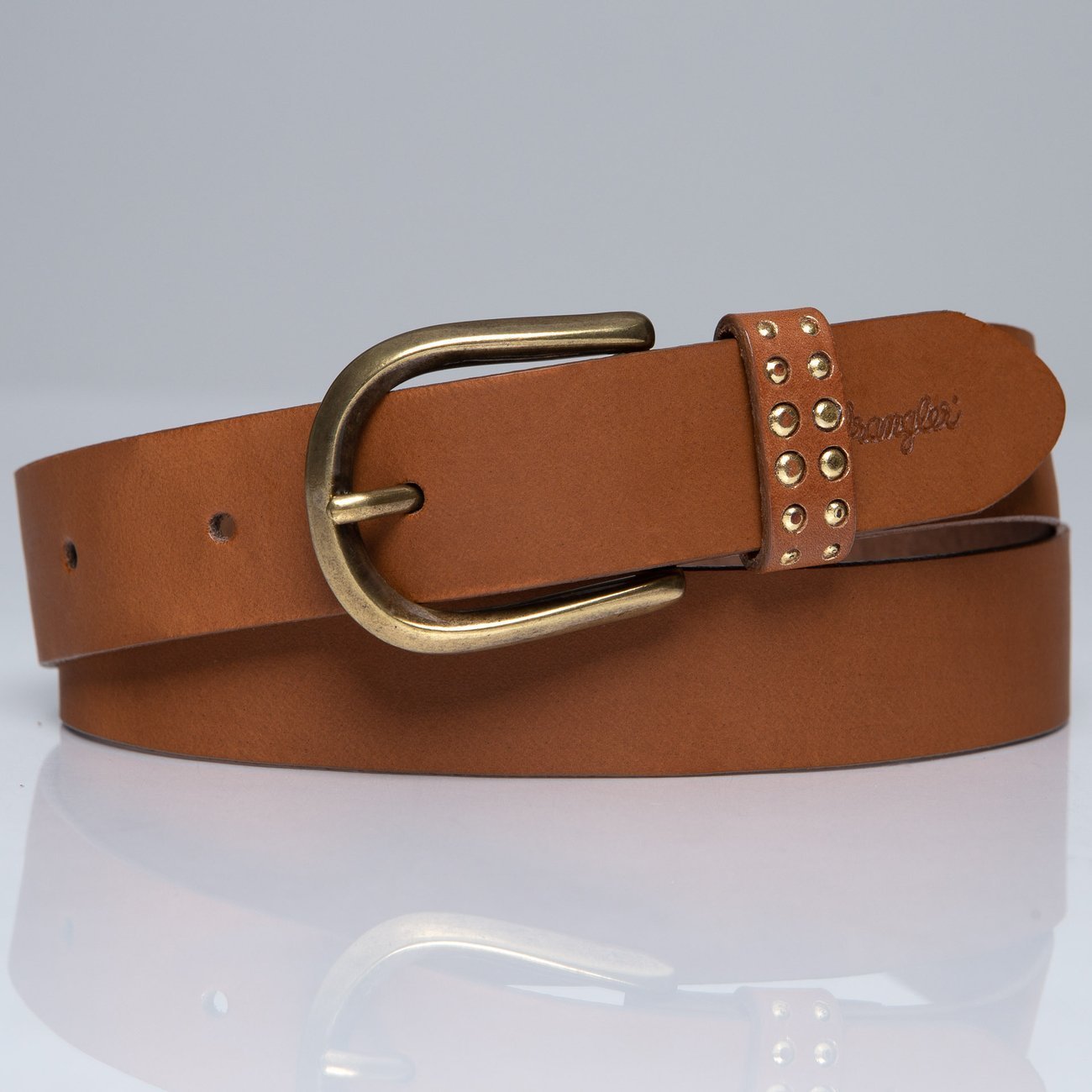 DAMSKI PASEK WRANGLER STUDSY BELT BROWN W0B84US85