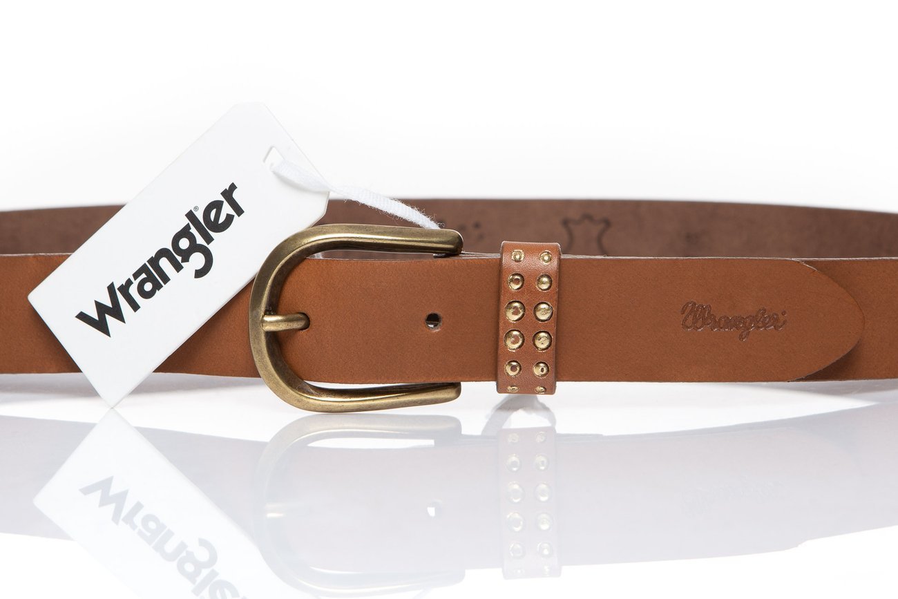 DAMSKI PASEK WRANGLER STUDSY BELT BROWN W0B84US85