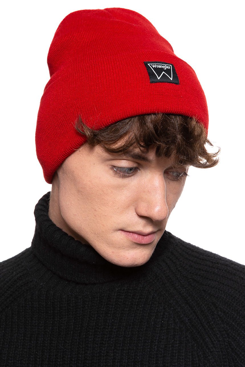 MĘSKA CZAPKA ZIMOWA WRANGLER BASIC BEANIE CRIMSON RED W0U0UHX51