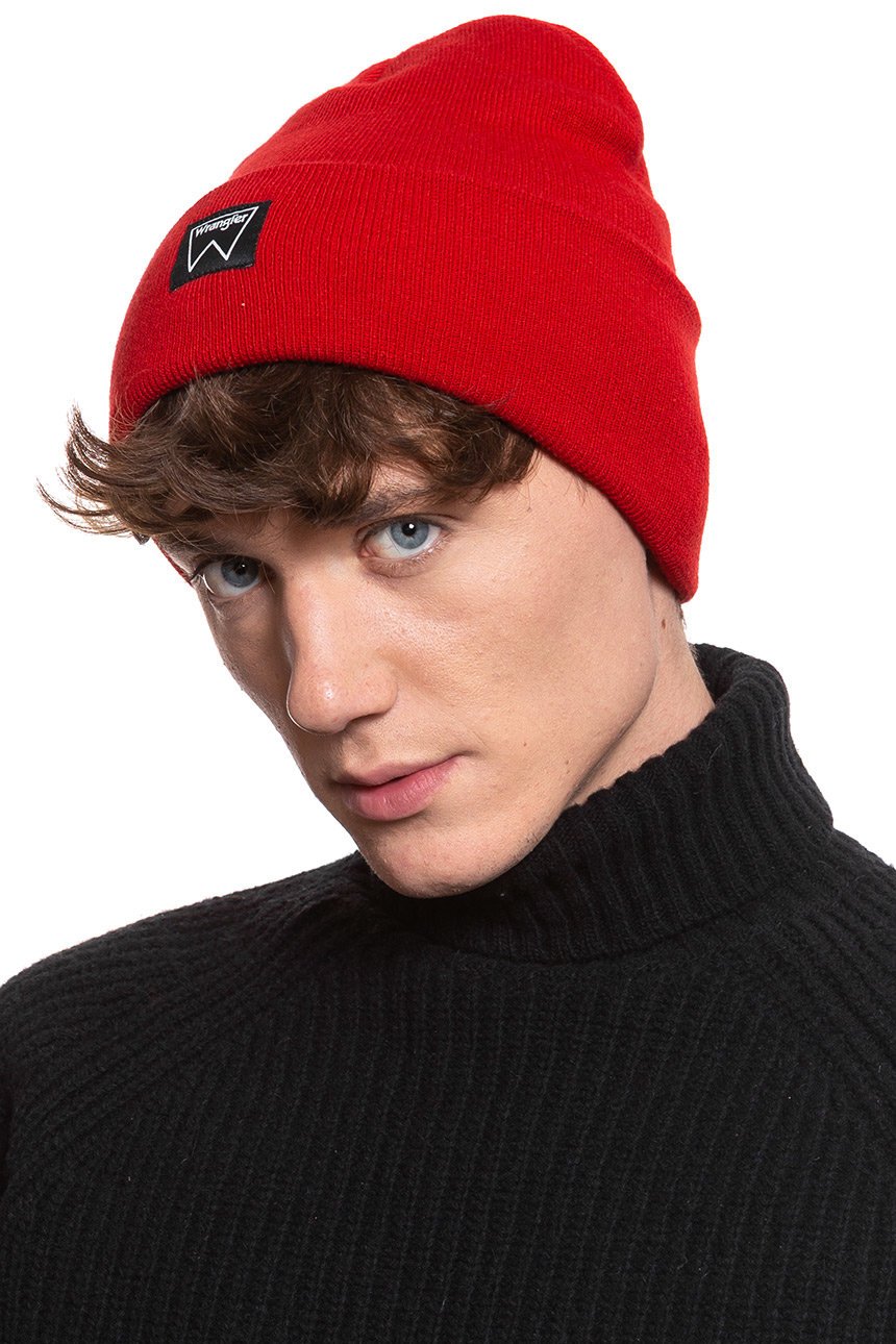 MĘSKA CZAPKA ZIMOWA WRANGLER BASIC BEANIE CRIMSON RED W0U0UHX51