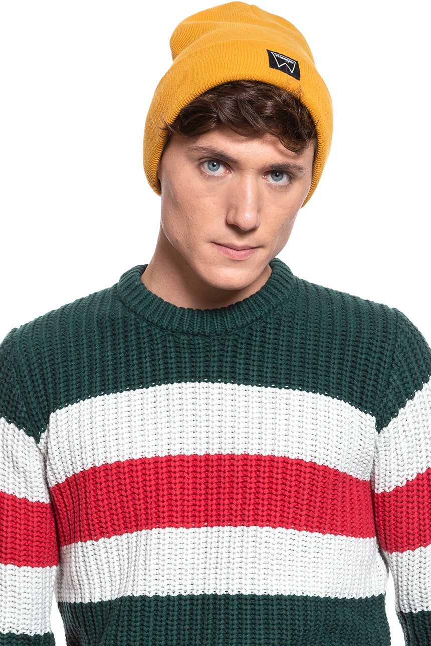 MĘSKA CZAPKA ZIMOWA WRANGLER BASIC BEANIE MINERAL YELLOW W0U0UHY02