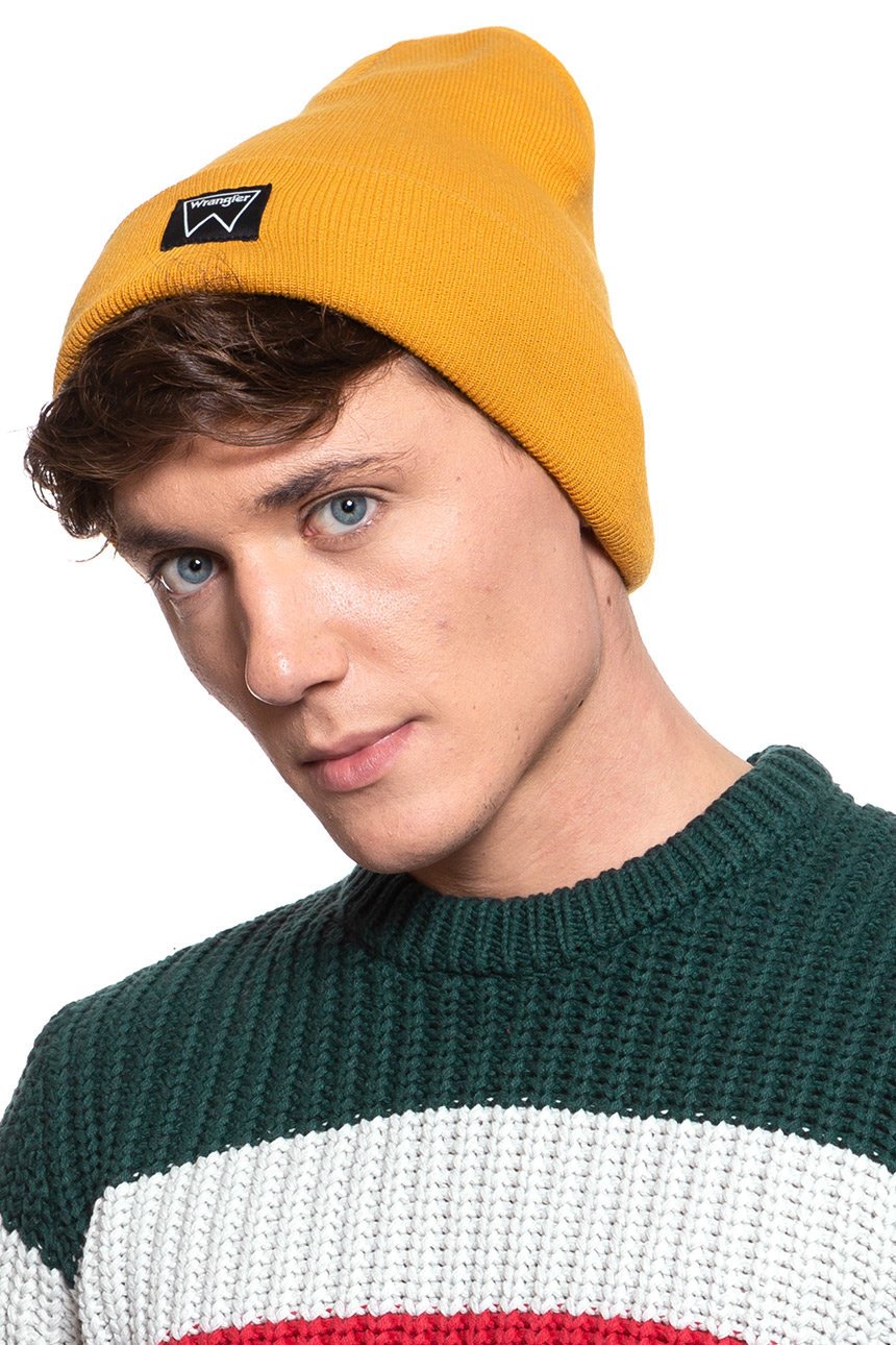 MĘSKA CZAPKA ZIMOWA WRANGLER BASIC BEANIE MINERAL YELLOW W0U0UHY02