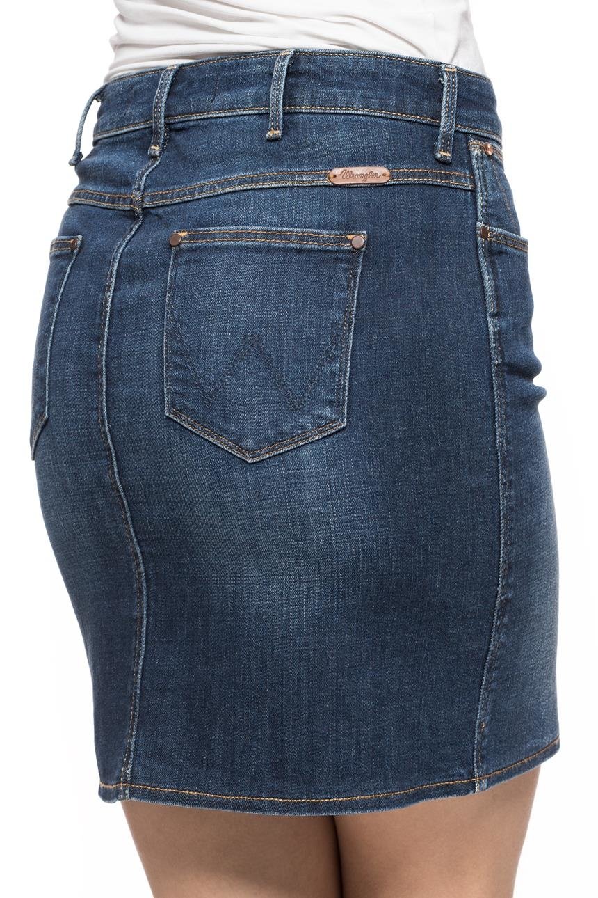 SPÓDNICA JEANSOWA WRANGLER SKIRT BLUE VIEW SPÓDNICA JEANSOWA W26HC251K