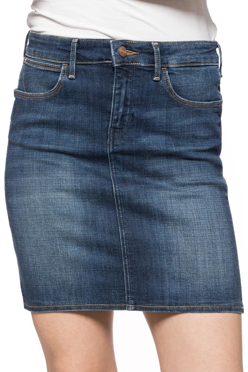 SPÓDNICA JEANSOWA WRANGLER SKIRT BLUE VIEW SPÓDNICA JEANSOWA W26HC251K