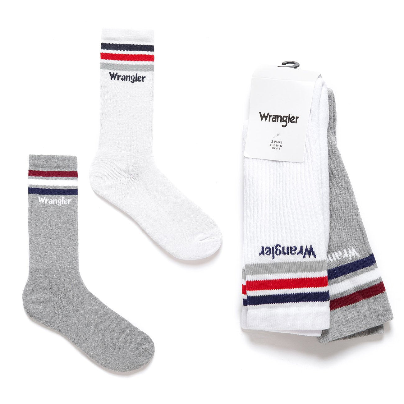 SKARPETKI WRANGLER TENNIS SOCKS MID GREY MEL W0Z19UT37