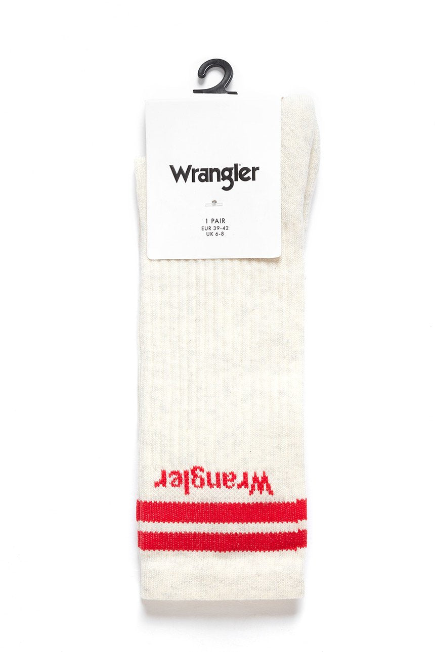 SKARPETKI WRANGLER TENNIS SOCKS EGRET OFF WHITE W0Z23UDIO