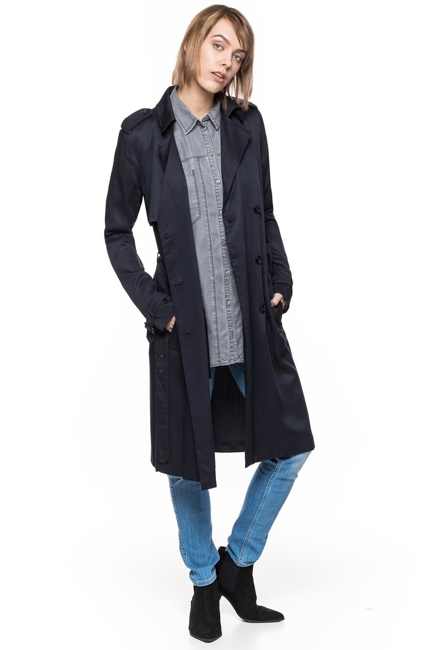 DAMSKI PŁASZCZ TOM TAILOR FLUENT LONG TRENCH COAT