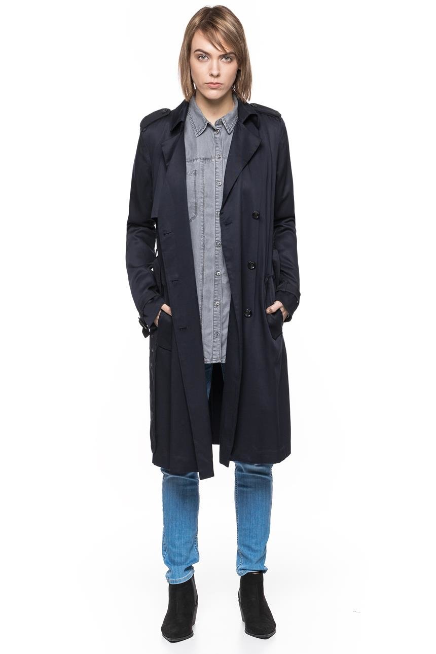 DAMSKI PŁASZCZ TOM TAILOR FLUENT LONG TRENCH COAT