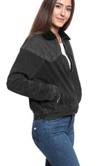 DAMSKA KURTKA ZIMOWA WRANGLER 80´S SHERPA JKT BLACK STONE W424UD24V