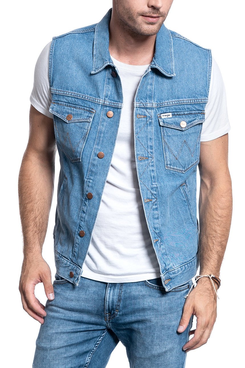 BEZRĘKAWNIK MĘSKI WRANGLER DENIM VEST YOSEMITE W447TW27Z