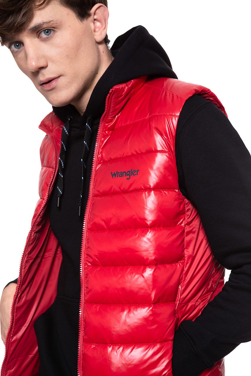 MĘSKI BEZRĘKAWNIK WRANGLER PUFFER VEST RED W4A3XTX47