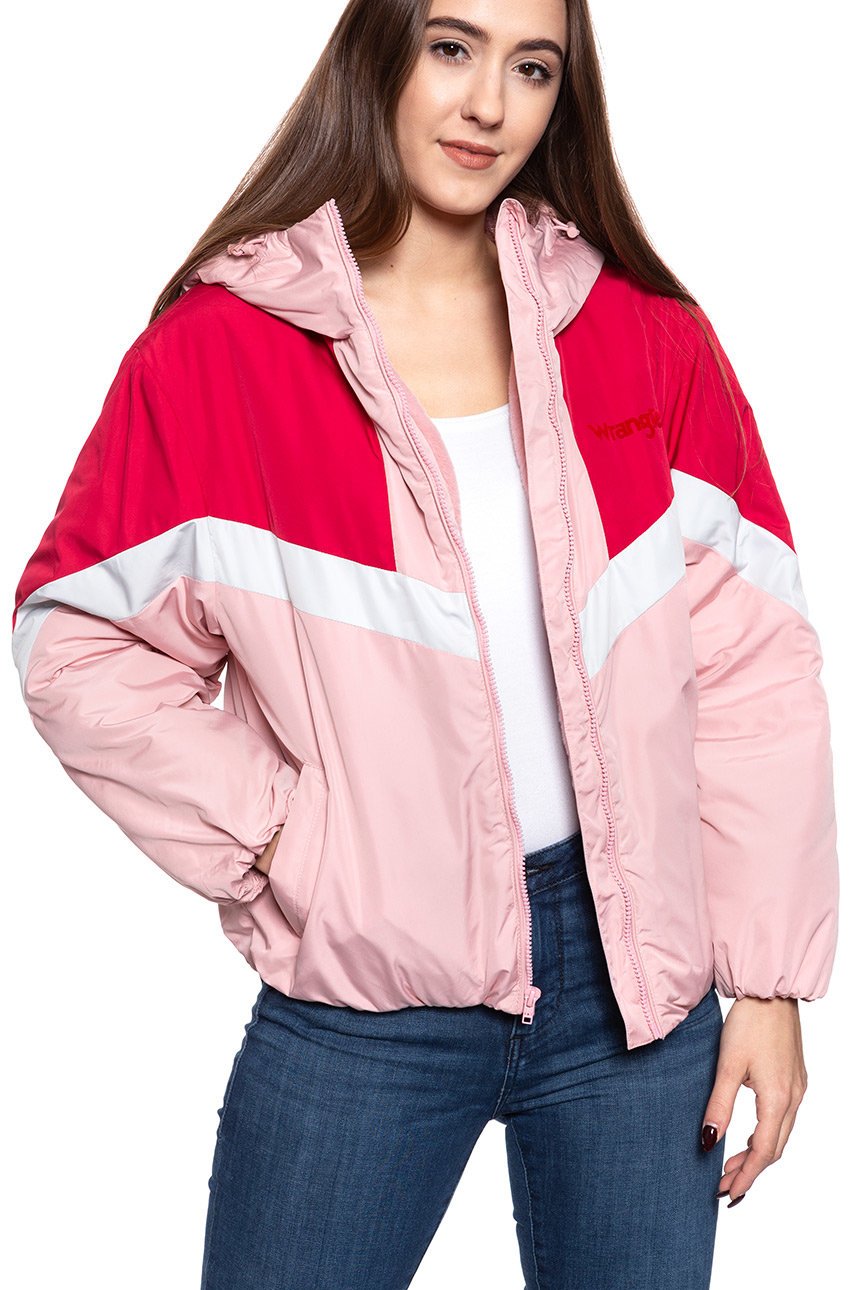 DAMSKA KURTKA WRANGLER COLOUR BLOCK JACKET BRIDAL ROSE W4N9WBP01