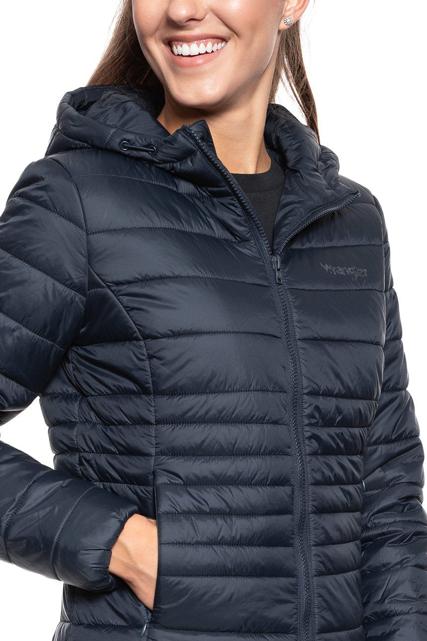 DAMSKA KURTKA PRZEJŚCIOWA WRANGLER PUFFER JACKET NAVY W4Z0XW114