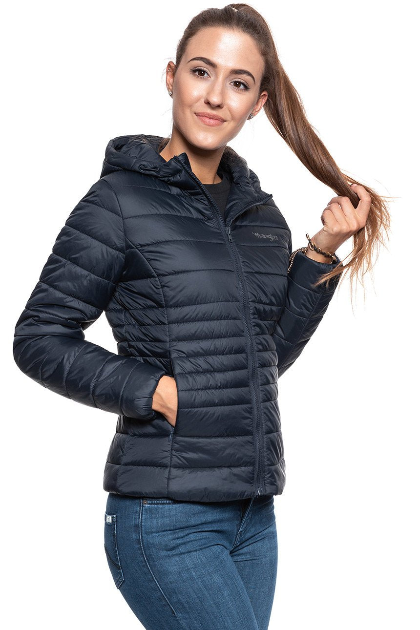 DAMSKA KURTKA PRZEJŚCIOWA WRANGLER PUFFER JACKET NAVY W4Z0XW114