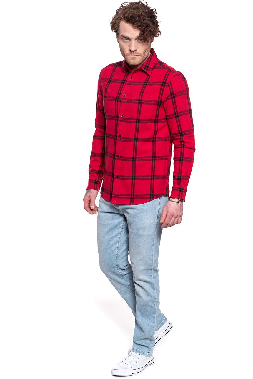 MĘSKA KOSZULA WRANGLER LS 1PKT SHIRT CRIMSON RED W5A1T2X51