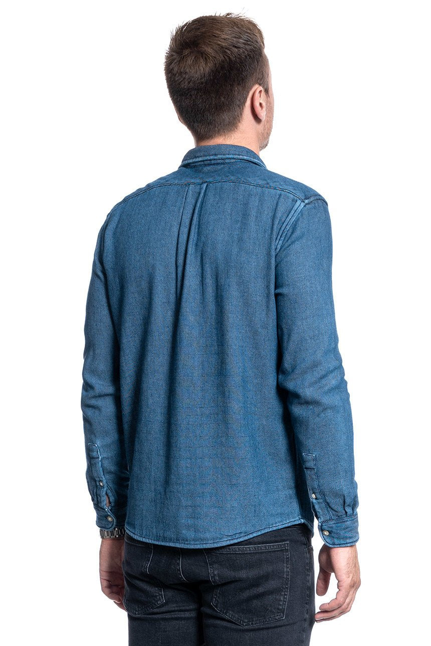 KOSZULA MĘSKA WRANGLER OVERSHIRT LIGHT INDIGO W5A6MSX4E