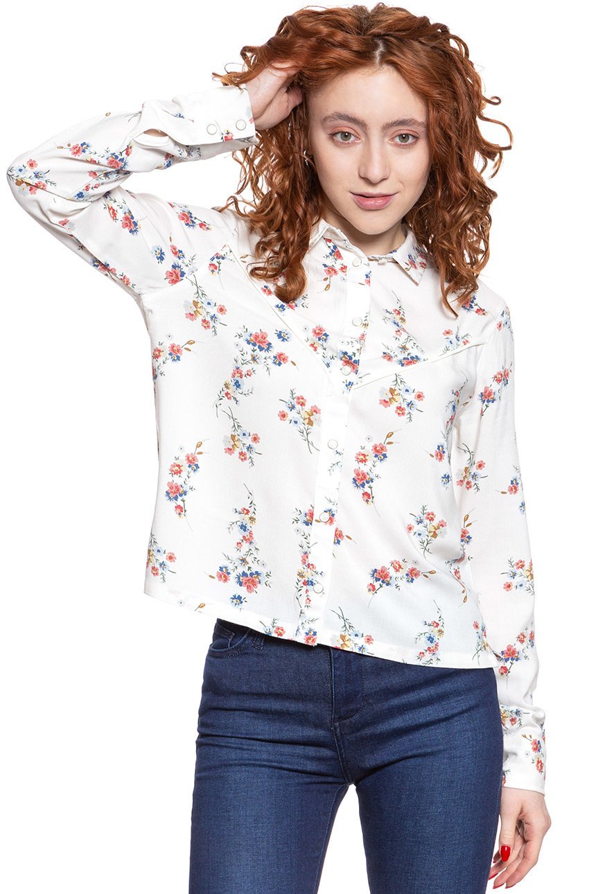 KOSZULA WRANGLER FLOWER SHIRT OFFWHITE W5N6TI737