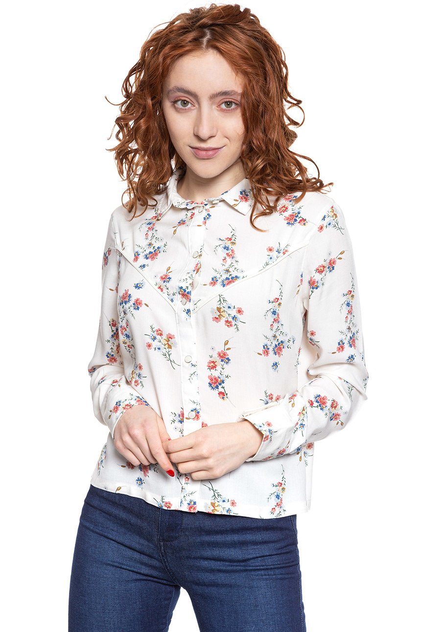 KOSZULA WRANGLER FLOWER SHIRT OFFWHITE W5N6TI737