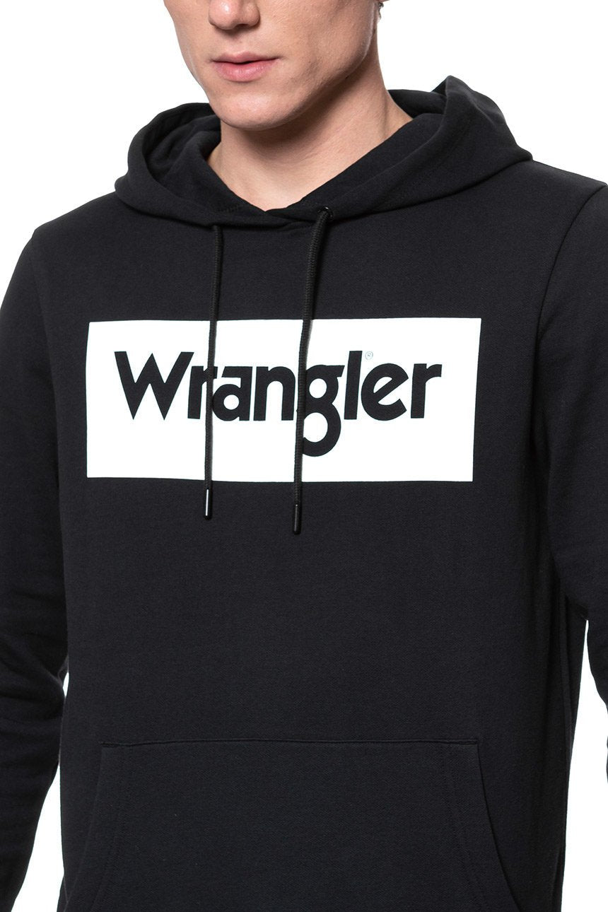 BLUZA WRANGLER LOGO HOODIE BLACK W641HY100