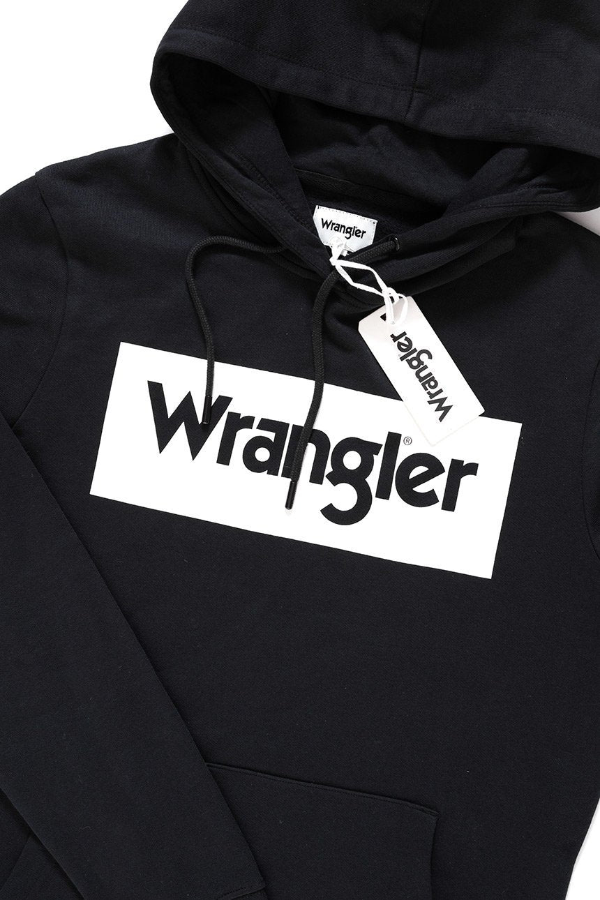 BLUZA WRANGLER LOGO HOODIE BLACK W641HY100