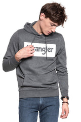 BLUZA WRANGLER LOGO HOODIE DARK GREY MEL W641HYX06