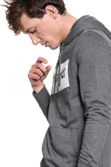 BLUZA WRANGLER LOGO HOODIE DARK GREY MEL W641HYX06