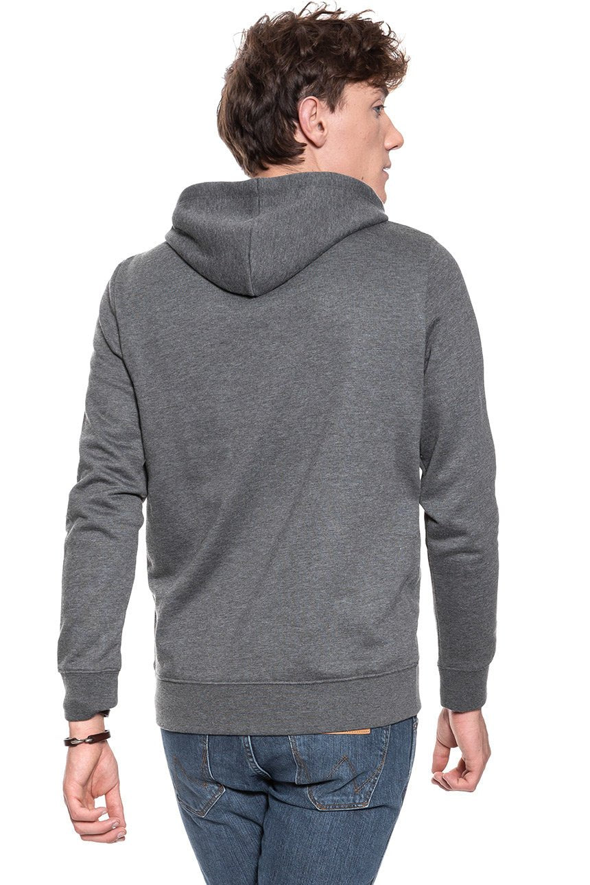 BLUZA WRANGLER LOGO HOODIE DARK GREY MEL W641HYX06