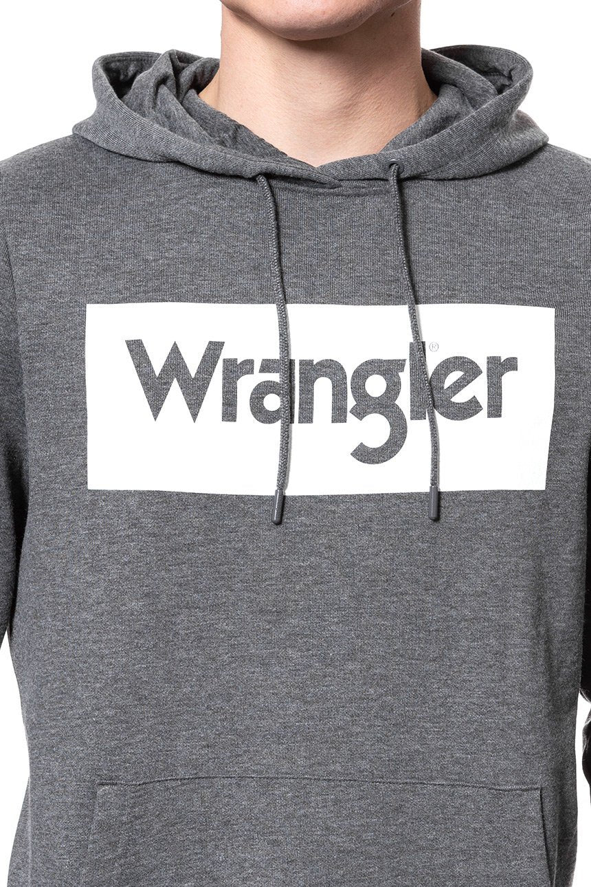 BLUZA WRANGLER LOGO HOODIE DARK GREY MEL W641HYX06