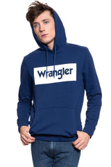 BLUZA WRANGLER LOGO HOODIE BLUE DEPTHS W641HYXJY